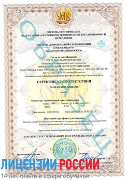 Образец сертификата соответствия Кинешма Сертификат OHSAS 18001